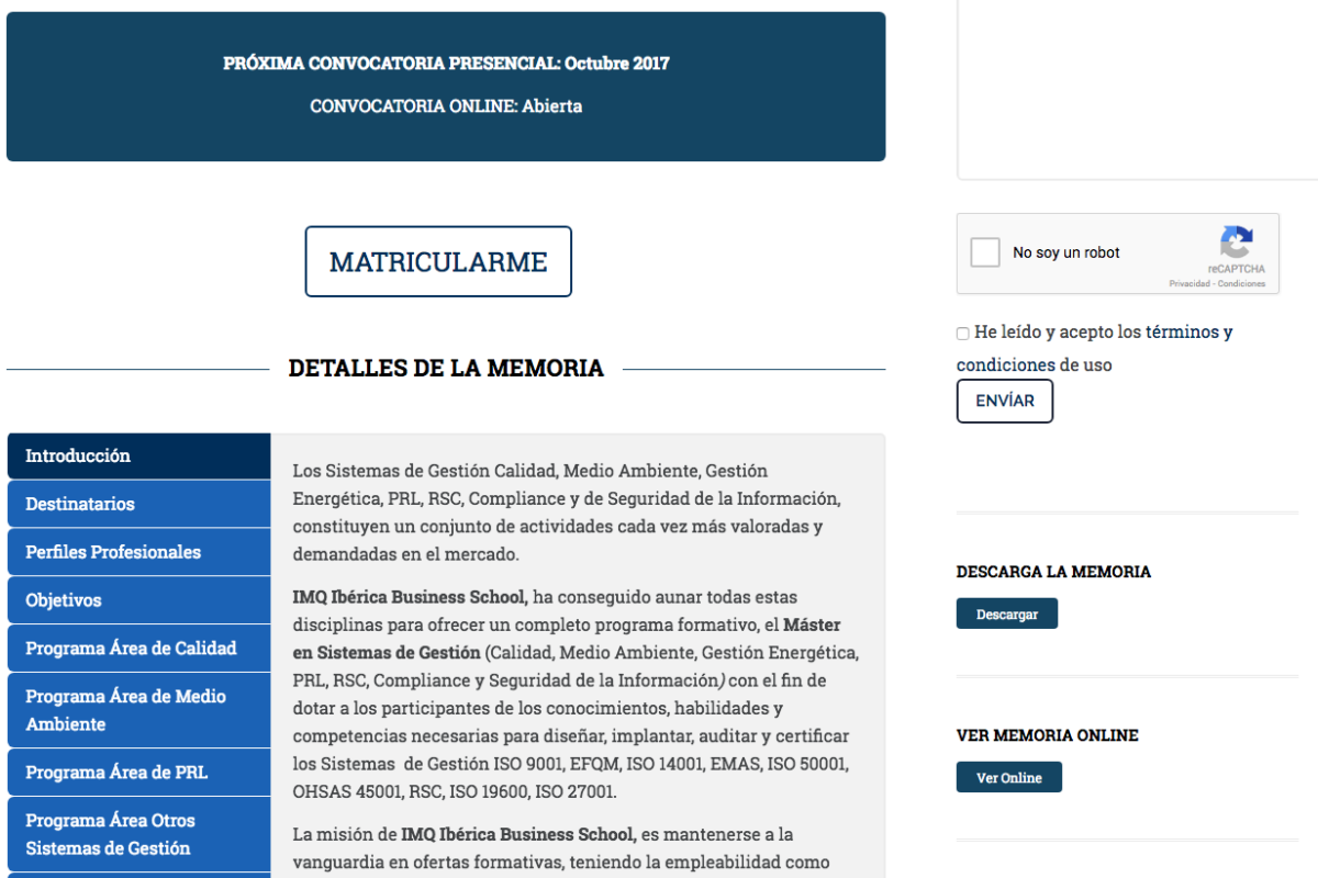 Diseño web IMQ Ibérica